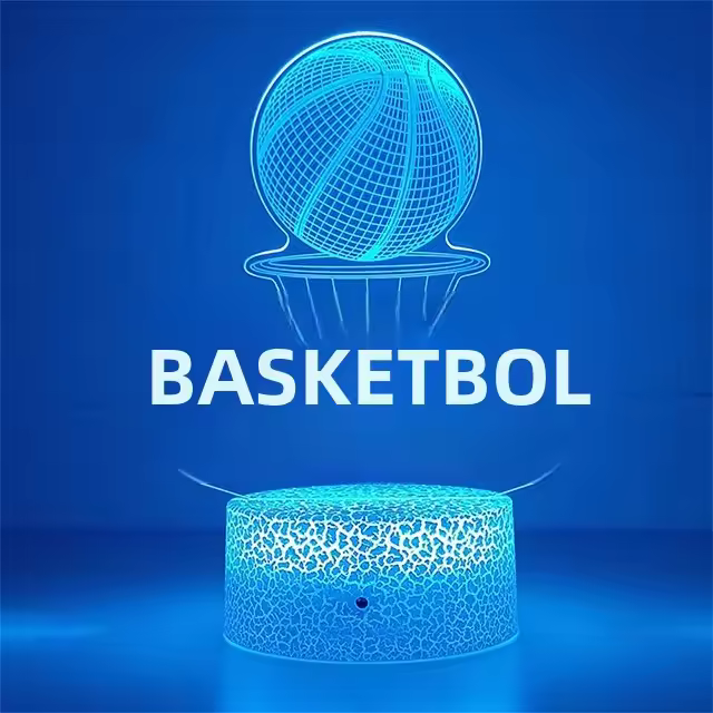 Lámpara Nocturna 3D Ilusión De Baloncesto Holograma Acrílico Luz De Noche Para Decoración De Habitación Regalo Único Para Estudiante - 1
