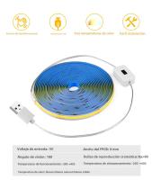 Luz LED Para El Baño Espejo Con Lámpara USB Y Cinta Adhesiva Decoración De Hogar COB Strip Para Maquillaje Y Mesa De Vestir - details 1