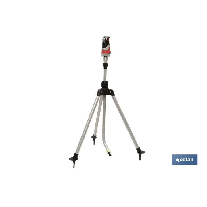 Cofan Aspersor 4 Posiciones con Trípode Telescópico para Riego de Jardines y Césped - 1