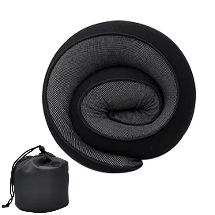 Almohada De Soporte Para El Cuello De Espuma De Memoria Con Almohadilla De Cabeza Suave Protección Para El Cuello Al Dormir Y Camping Soporte Redondo De Poliéster/Celulosa - 1