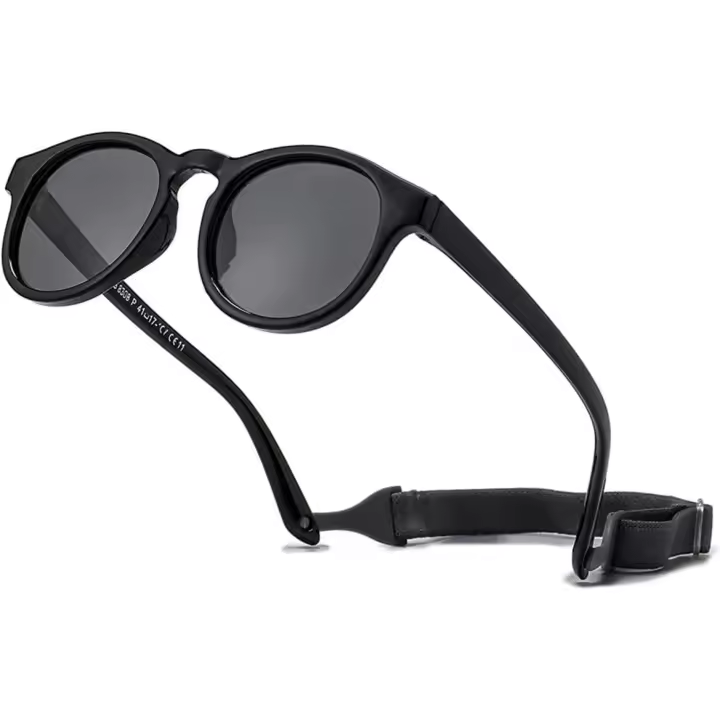 1 par de Gafas de Sol polarizadas flexibles para niños con Correa ajustable para recién nacidos de 0 a 48 més, color Negro - 1