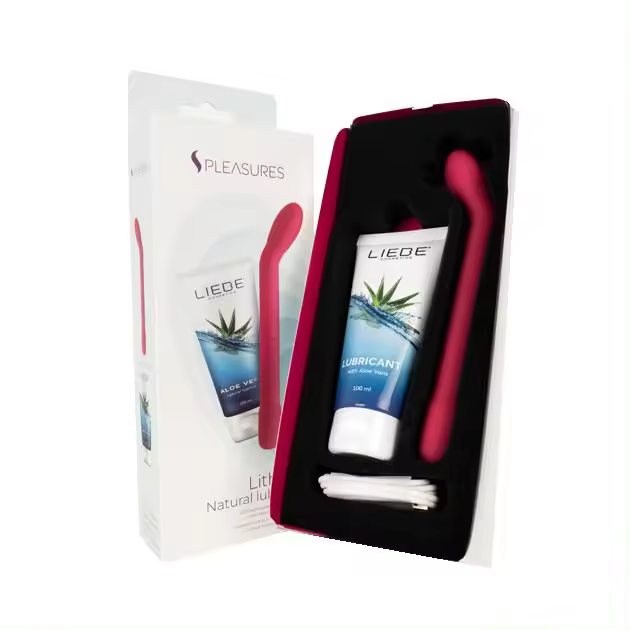Masajeador Suelo Pélvico RECARGABLE USB Vibrador Fisioterapia Estimulación Zona G Lithea, Kit con Lubricante Natural Aloe Vera LIEBE Color CEREZA - 1