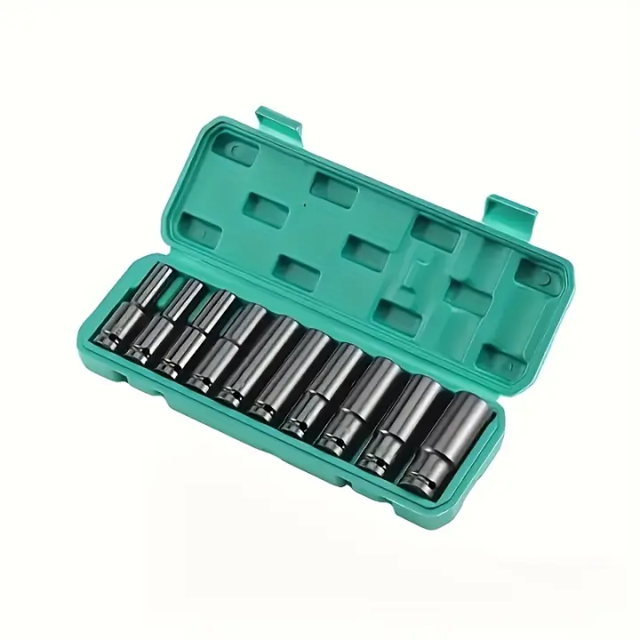 Juego De Adaptadores De Llaves Eléctricas 10pcs 8-24mm 1/2" Herramienta Manual De Carbono Acero Para Desarmar Y Armar - 1