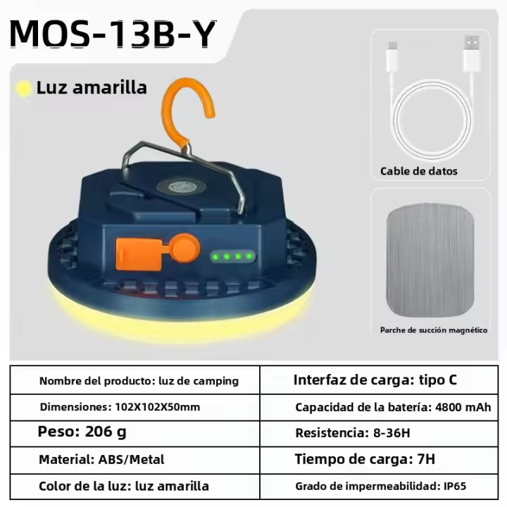 Lámpara De Camping MOSLIGHTING LED Recargable Impermeable Para Tent Light Emergencia Exterior Con Luz De Búsqueda Portátil - 1
