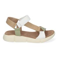 PuntoSalao Sandalias planas tiras cruzadas cierre velcro mujer color beige y verde AD-3269 - details 1