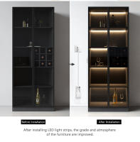 Tira de luces LED de atenuación para armario, lámpara de luz de fondo con Sensor de movimiento táctil manual, para estante de cocina, despensa, escaparate, dormitorio, 2835 - details 5