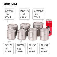 Tomshoo Copa De Camping Ultraligera De Titanio Con Mano Plegable Para Exteriores Y Picnics Vaso De Agua De 300/350/420/450/550/650/750ml - details 14