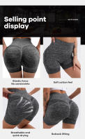 Shorts De Yoga Para Mujer CZGUKE Cintura Alta Levantamiento De Glúteos Control Abdominal Ruched Sonrisa Pantalones Cortos - details 2
