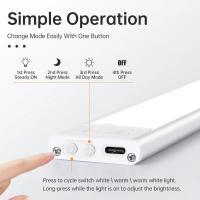Luz De Sensor De Movimiento LED Wireless Recargable Para Armario Escalera Iluminación De Cocina Tipo C Luz Noturna Para Gabinete - details 1