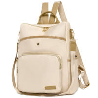 Bolso de mujer, nueva mochila con textura de cuero suave, estilo coreano, mochila escolar retro de moda, bolso de viaje de tendencia de color sólido simple - details 6