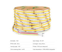 Tira De Luz LED COB CCT Alta Densidad 608 LEDs/m 2700K a 6500K Cambiable DC12V 24V Dimmable FOB Lámpara De Tira Lineal Para Iluminación De Sala De Estar - details 1