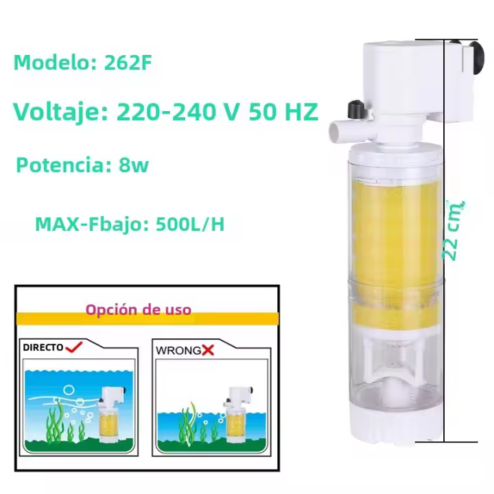Bomba De Oxígeno Y Filtro Multifuncional 3 En 1 Para Acuario 220V Con 4 Capas De Filtro Interno Para Tanque De Peces - 1