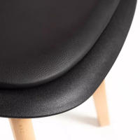 ORION91 Silla DIONE Asiento Piel Sintética Acolchado Color Negro Patas Madera de Haya 46x39x82cm Comedor Oficina Salón Teletrabajo Cocina – SpazioLuzio - details 1