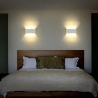 Aplique de pared Modern IP65 Impermeable 8W LED Apliques de Aluminio Lámpara de pared interior para Sala de estar Dormitorio Pasillo Escaleras Camino (Luz Blanca Cálida, carcasa Blanca) [Clase Energética A +] Aplique de pared exterior - details 1