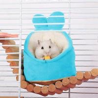 Hamster Mini Bed, Warm Small Pets Animals House Bedding, Cozy Nest Cage Accessories, Lightweight Cotton Sofa for Dwarf Hamster (Blue) - details 2