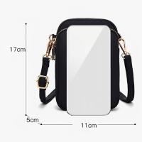 Bolso Mini Mujer Cruzado Con Cremallera Bolso De Hombro Multifuncional Vertical Monedero Móvil Negro Bolsos De Caminar - details 8