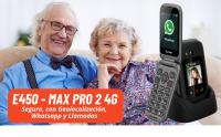 Funker E450 MAX Pro 2 4G Teléfono Móvil con tapa para personas mayores con 4G. Con botón SOS y base de carga. Geolocalización GPS, WhatsApp y Videollamadas. - details 0