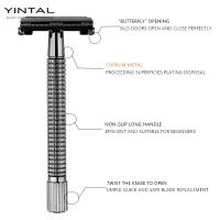Afeitadora De Seguridad Clásica Para Hombres YINTAL Con Mango Largo Doble Borde Cincos Hojas Manual Para Rostro Cuerpo Y Axilas - details 0