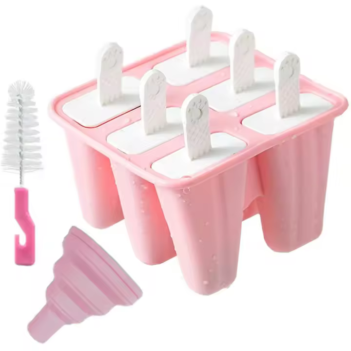 Moldes para Polos de Hielo Silicona 6 Piezas Molde para Paletas Reutilizables de Quitar Máquina para hacer Polos de Hielo Molde para Paletas de Hielo Sin BPA - 1