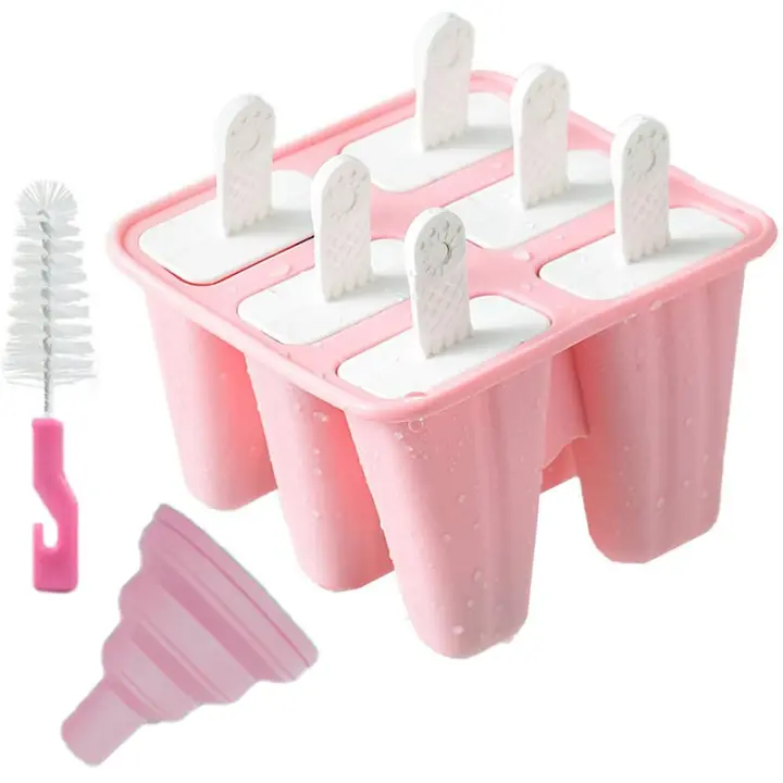 Moldes para Polos de Hielo Silicona 6 Piezas Molde para Paletas Reutilizables de Quitar Máquina para hacer Polos de Hielo Molde para Paletas de Hielo Sin BPA - 1