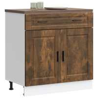 vidaXL Mueble bajo de cocina porto alto brillo en color Blanco brillante/Roble Sonoma/Blanco y más | almacenamiento funcional diseño moderno para baño dormitorio sala - details 3