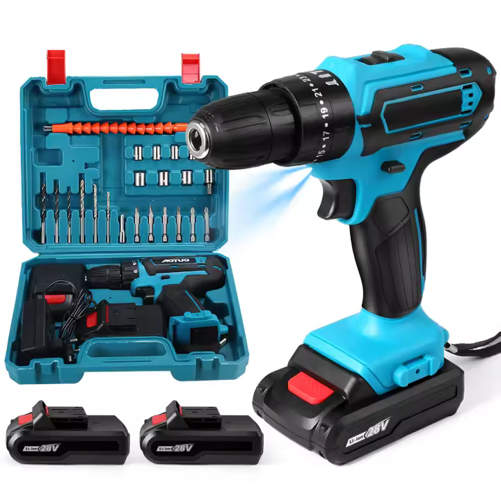 Cordless Drill Electric Screwdriver 3/8" Keyless Chuck 2 Speeds 25 3 Clutch Drill 45Nm Power Tools For Dewalt Battery - 1