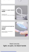 Lámpara De Mesa UV Recargable Con 9 LEDs Para Uñas 360° Flexible Secado Rápido Portátil Para Manicura Y Peluquería Sin Cable Herramientas De Secado De Polvos De Gel - details 8