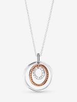 Pandora-Collar y collar de circulares bicolor - Plata de Lei, Baño de Oro Rosa de 14 K - details 1