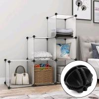 40 piezas de conectores de plástico Cubo de almacenamiento Conectores de cubo de rejilla negra Montaje de gabinete de almacenamiento portátil de plástico para cubos de almacenamiento Estantería Gabinete modular - details 2