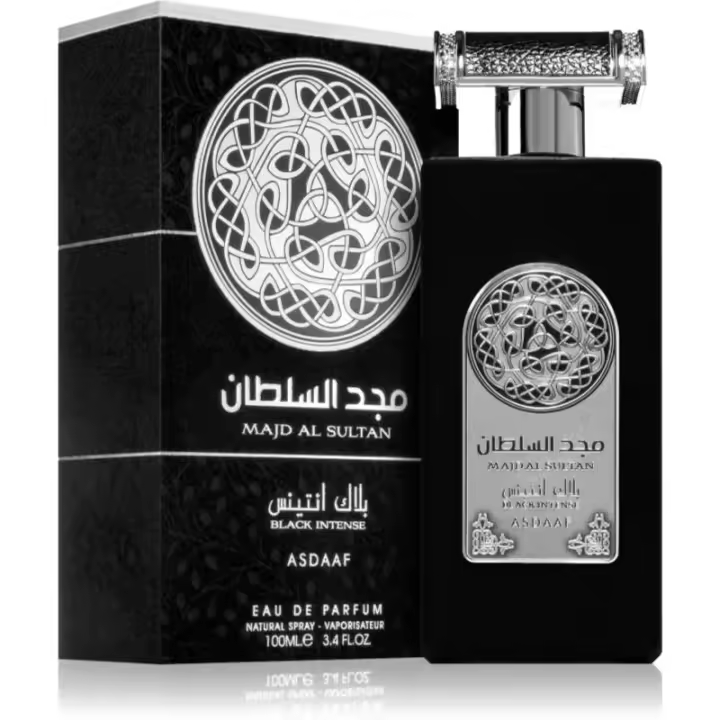 Perfume árabe de hombre Majd Al Sultan Black Intense Asdaaf 100ml,Fragancia masculina oriental, pachuli, duradera ,Colonia de hombre NOVEDAD - 1