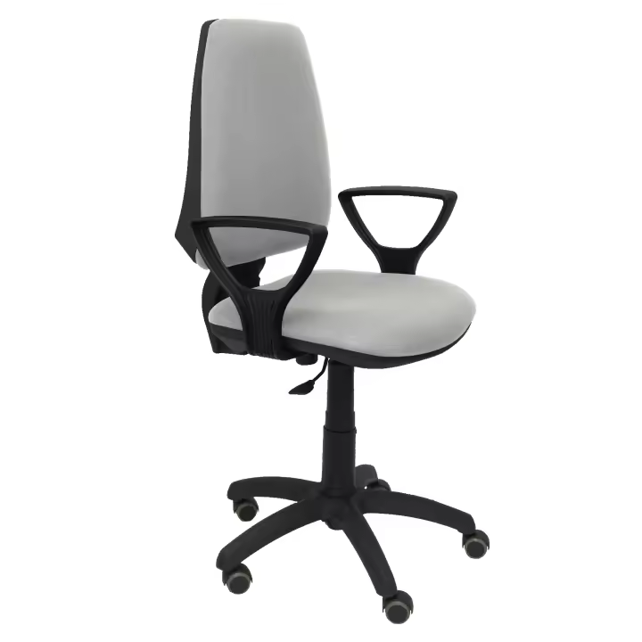 Piqueras Y Crespo Silla Elche CP Bali Gris Claro Ergonómica con Brazos Fijos y Ruedas de Parqué - 1