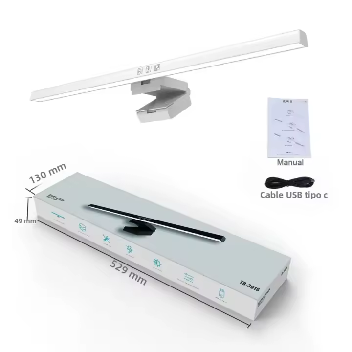 Lámpara De Escritorio Ammtoo 50cm Luz De Pantalla Colgante Para Juego Oficina Estudio Lectura Barra De Luz LED Ajustable Moderna - 1