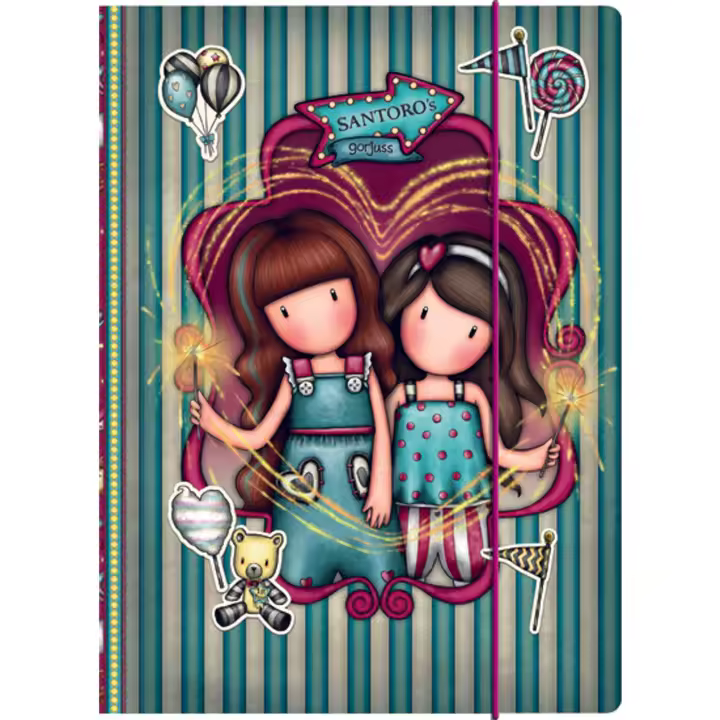 SAFTA | CARPETA FOLIO 3 SOLAPAS GORJUSS GORJUSS™ FAIRGROUND "FIREWORKS" - Carpeta Anillas Licencia Oficial - Diseño Exclusivo - Ideal para Uso Diario - Material Duradero - Compatible con Hojas A4 - 1