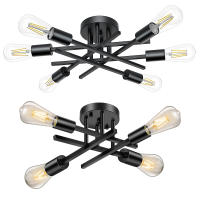 Modern Sputnik Candelabro Lámpara De Techo Semi-Enchufe Con 4/6 Bombillas LED E27 Para Dormitorio Y Sala De Estar Material De Hierro Fuente De Luz LED No Dimmable - details 22
