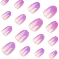 Kit De Uñas Postizas Con Diseño Geométrico Y Estampado De Océano Azul 24 Piezas Uñas Falsas Cortas De ABS Para Arte De Uñas - details 49