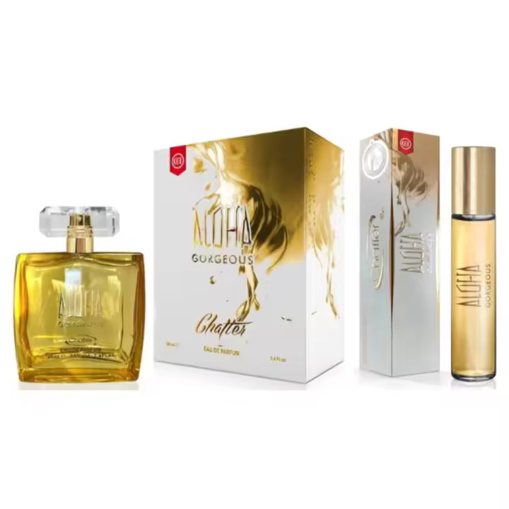 PACK ALOHA GEORGEUS WOMAN  (130ML)-----EAU DE PARFUM ALOHA GEORGEUS WOMAN 100ML Y EAU DE PARFUM ALOHA GEORGEUS 30ML -----30ML PERFECTO PARA EL BOLSO ---MARCA CHATLER---FRAGANCIA DURADERA, DURACIÓN 8 HORAS--- PERFUME VEGANO - 1