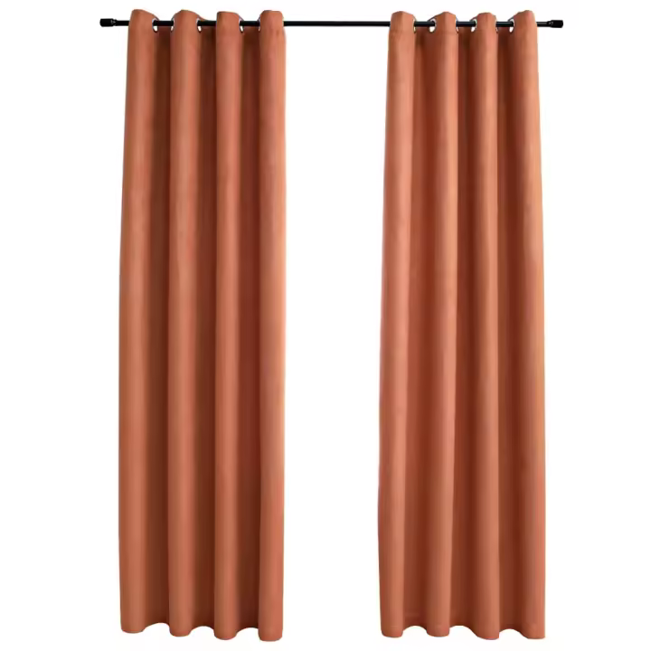 vidaXL 2x Cortinas Opacas con Anillas Metal Crudo 140x245cm Decoración Color Blanco crudo,  Gris,  Taupé y mas - 1