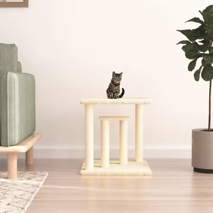 vidaXL Postes Rascadores para Gatos con Plataformas Escaladores Color Crema,  Gris claro,  Gris oscuro y mas - 1