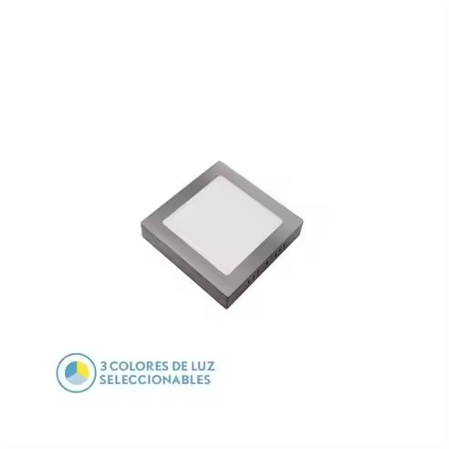 FABRILAMP Downlight Superficie Gabro 12w 3000k-4000k-6500k Niquel 1080lm 3,5x17x17 Cm - Alta Luminosidad - 1