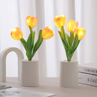 Lámpara De Noche Tulipán LED Para Decoración Del Hogar Y Dormitorio Luz De Sueño Con Pilas Incluidas Decoración Floral Para Mesa Del Cama - details 4