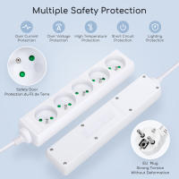 Aigostar Regleta alargador de 5 enchufes 16A 2P + E con cable de 3/5 metros e. Color Blanco - details 1