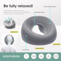 BIT Almohada en forma de U para la cara, cubierta de poliéster suave, lavable a mano, cojín de masaje de spa, cuidado facial multipropósito para adultos, uso de todas las estaciones, cierre con cremallera, sin impresión, tejido tejido, relleno del 100% - details 4