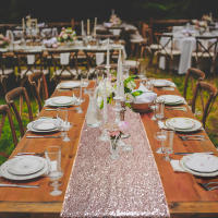 Mantelos De Lentejuelas Brillantes Para Decoración De Bodas Cumpleaños Baños De Lujo Fiesta Navidad Personalizados De Poliéster 100% - details 7