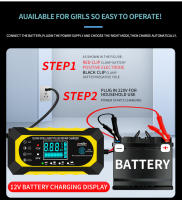 Cargador De Batería De Coche Automático 12V 10A Inteligente Pulso Reparación 24V 5A Para AGM GEL WET Ácido Plomo Con Pantalla LCD - details 19