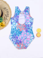 Traje De Baño Unipersonal Para Niñas Con Estampado De Leopardo 8-12 Años Moda Verano Ropa De Playa Exterior Para Niñas - details 4