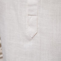 Camisa delgada de primavera y verano para hombre, moda informal, color sólido, talla europea, camisa de manga larga, top bordado de algodón y lino - details 10