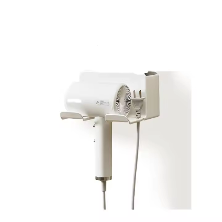 Soporte para Secador De Pelo, Sin Taladrar Soporte Autoadhesivo para Secador De Pelo, con Organizador De Cables Organizador De Herramientas (Modelo actualizado). Blanco - 1