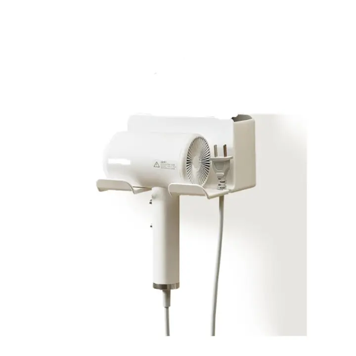 Soporte para Secador De Pelo, Sin Taladrar Soporte Autoadhesivo para Secador De Pelo, con Organizador De Cables Organizador De Herramientas (Modelo actualizado). Blanco - 1