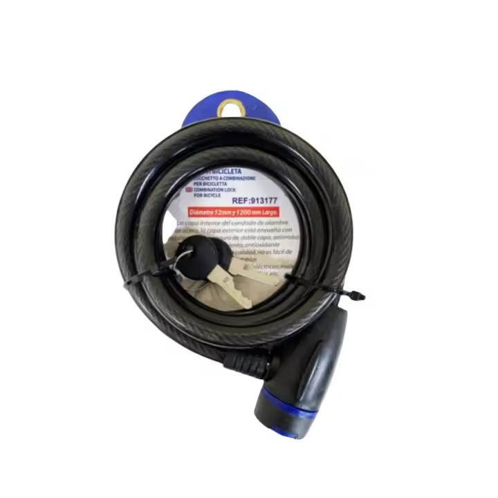 12*1200mm cerradura de bicicleta de montaña cerradura de bicicleta de carretera cerradura de anillo de cerradura de bicicleta de carretera cerradura de alambre de acero cerradura de bicicleta de montaña cerradura de barra12*1200mm - 1