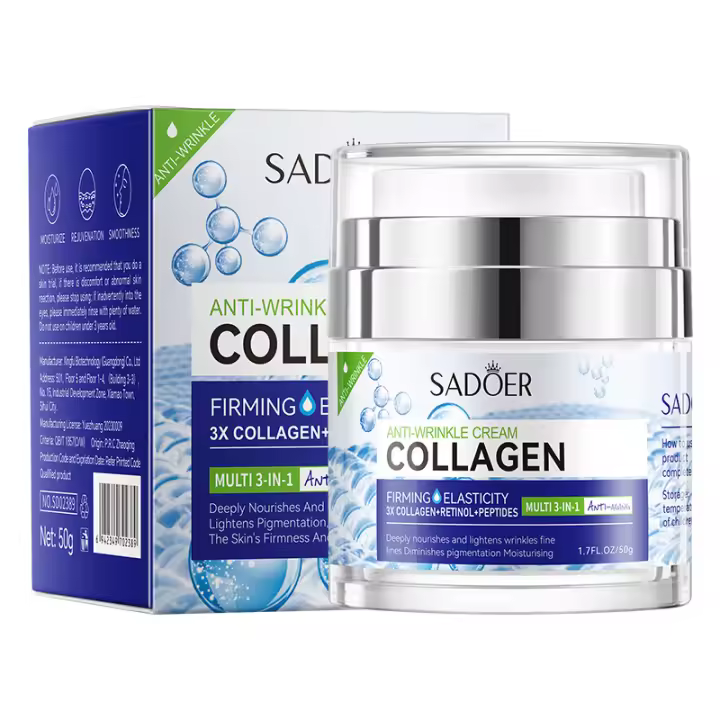 Crema reafirmante y lifting, crema hidratante para rostro, cuello y ojos, rica en colágeno, levanta la piel, reduce arrugas, repara la piel flácida, crema de mañana y de noche para mujeres y hombres. - 1